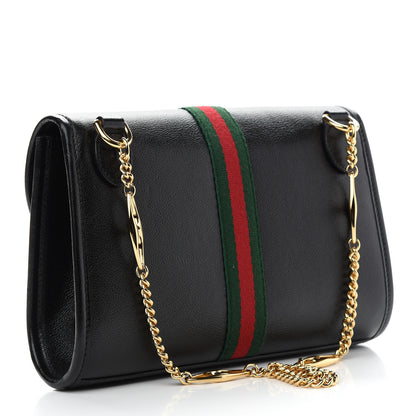 Gucci Textured Calfskin Web Small Rajah Slim Flap Shoulder Bag Black 3 of 10