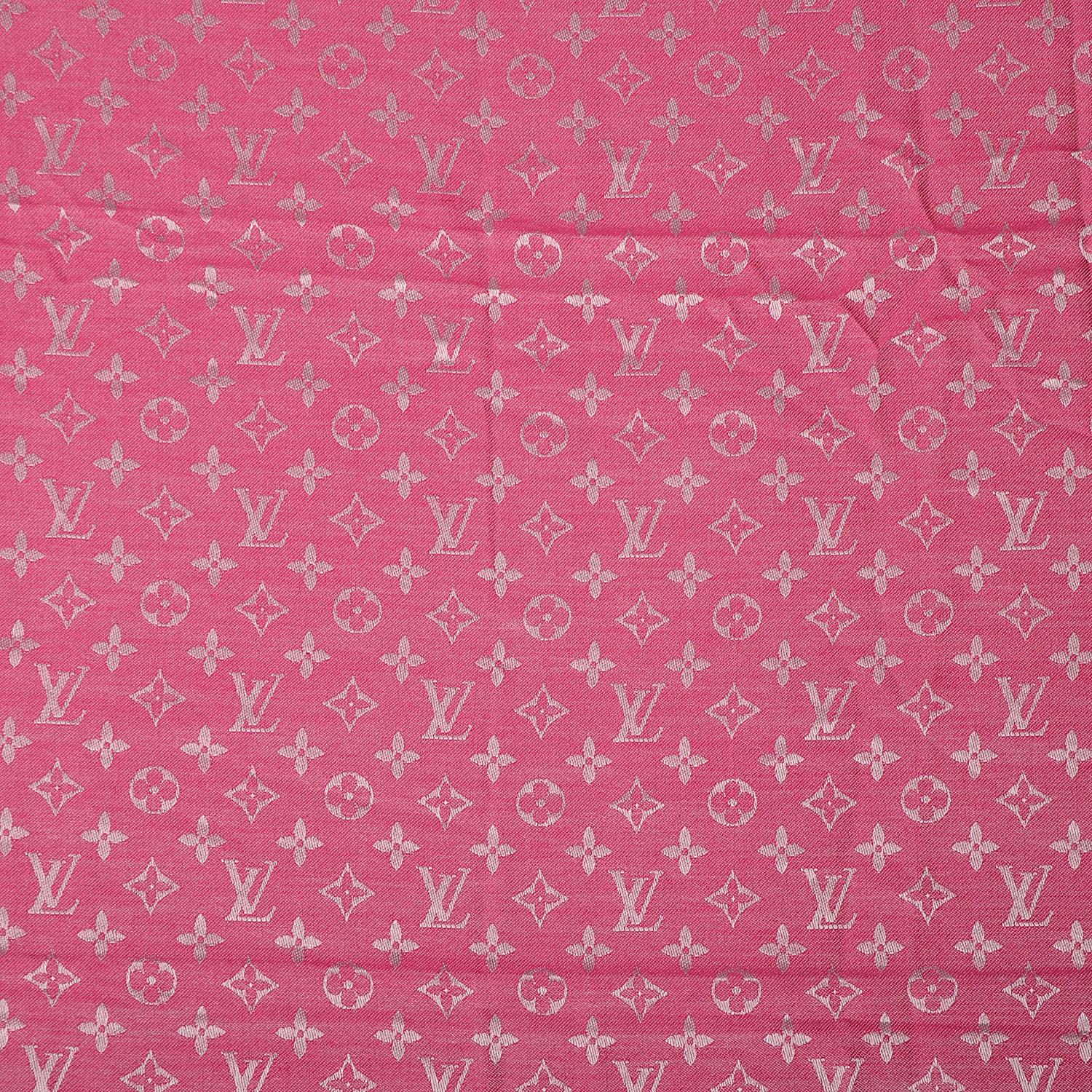 Louis Vuitton Wool Silk Monogram Denim Shawl Pivoine 4 of 5