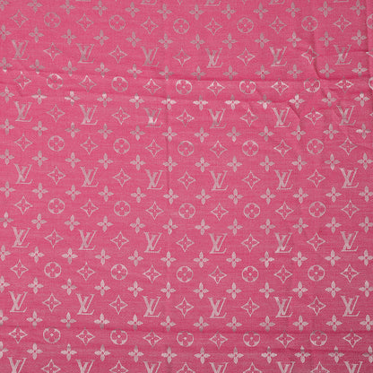 Louis Vuitton Wool Silk Monogram Denim Shawl Pivoine 4 of 5