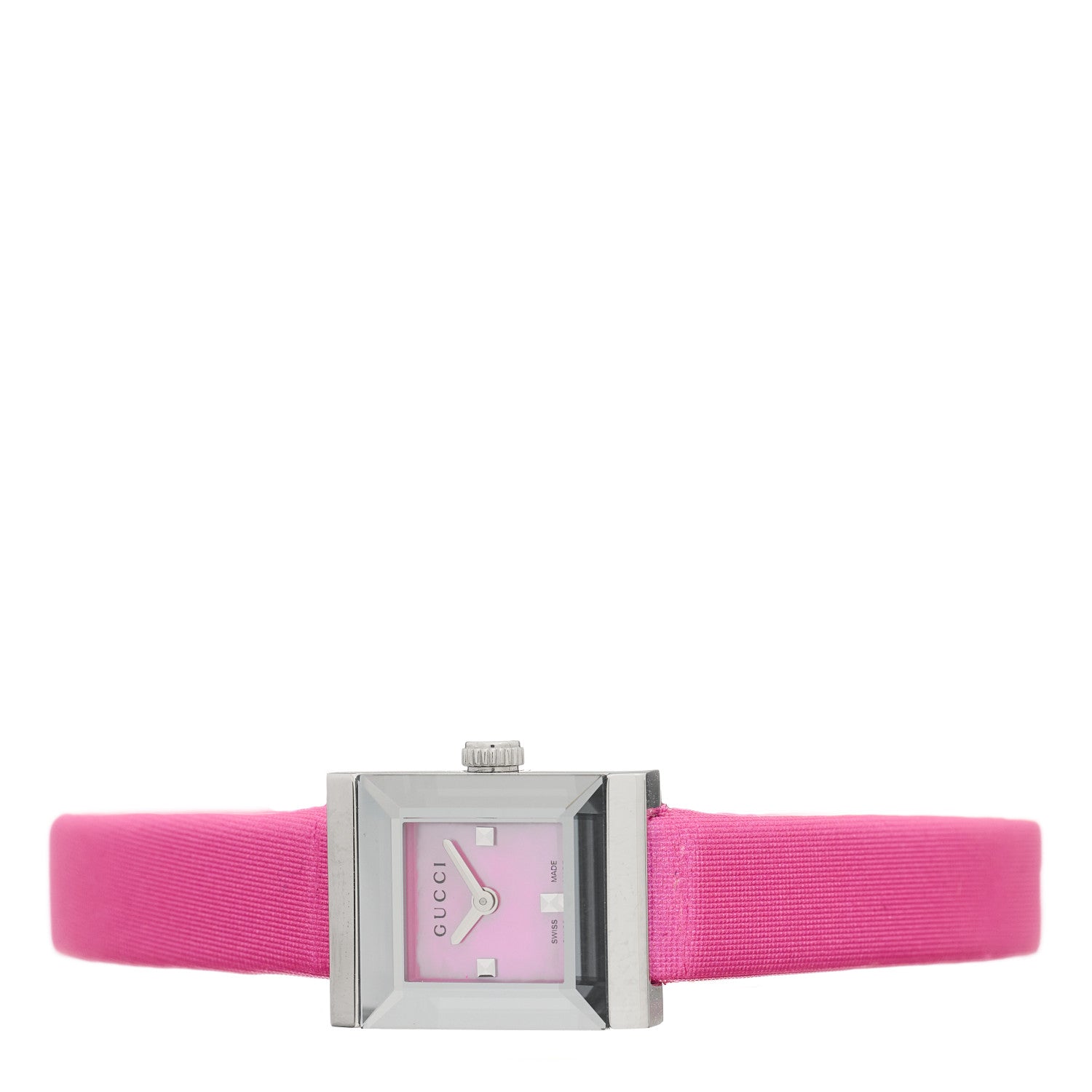 Gucci Stainless Steel Satin Pink Mother of Pearl 14mm G-Frame Square Quartz Watch Fuchsia 2 of 5