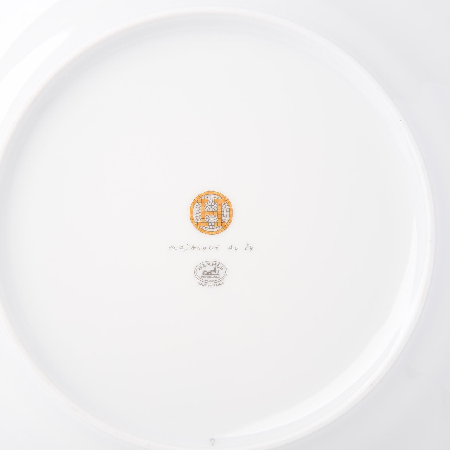 Hermes Porcelain Mosaique Au 24 Gold Dinner Plate Set of 2 5 of 6