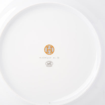 Hermes Porcelain Mosaique Au 24 Gold Dinner Plate Set of 2 5 of 6