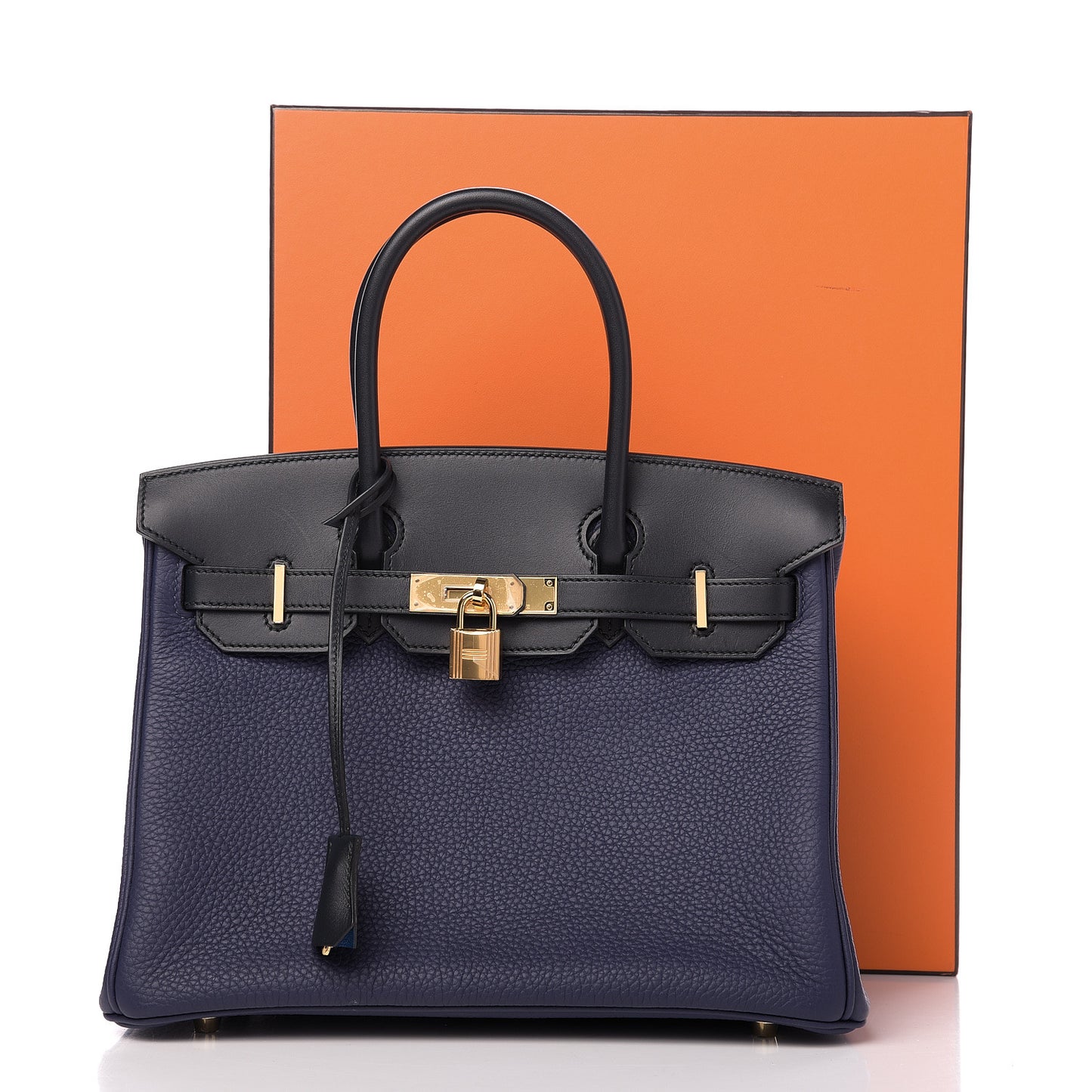 Taurillon Clemence Sombrero Birkin 30 Bleu Encre Bleu Obscur