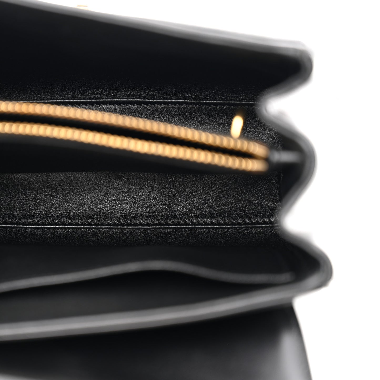 Satinated Calfskin Small 16 Top Handle Bag Black
