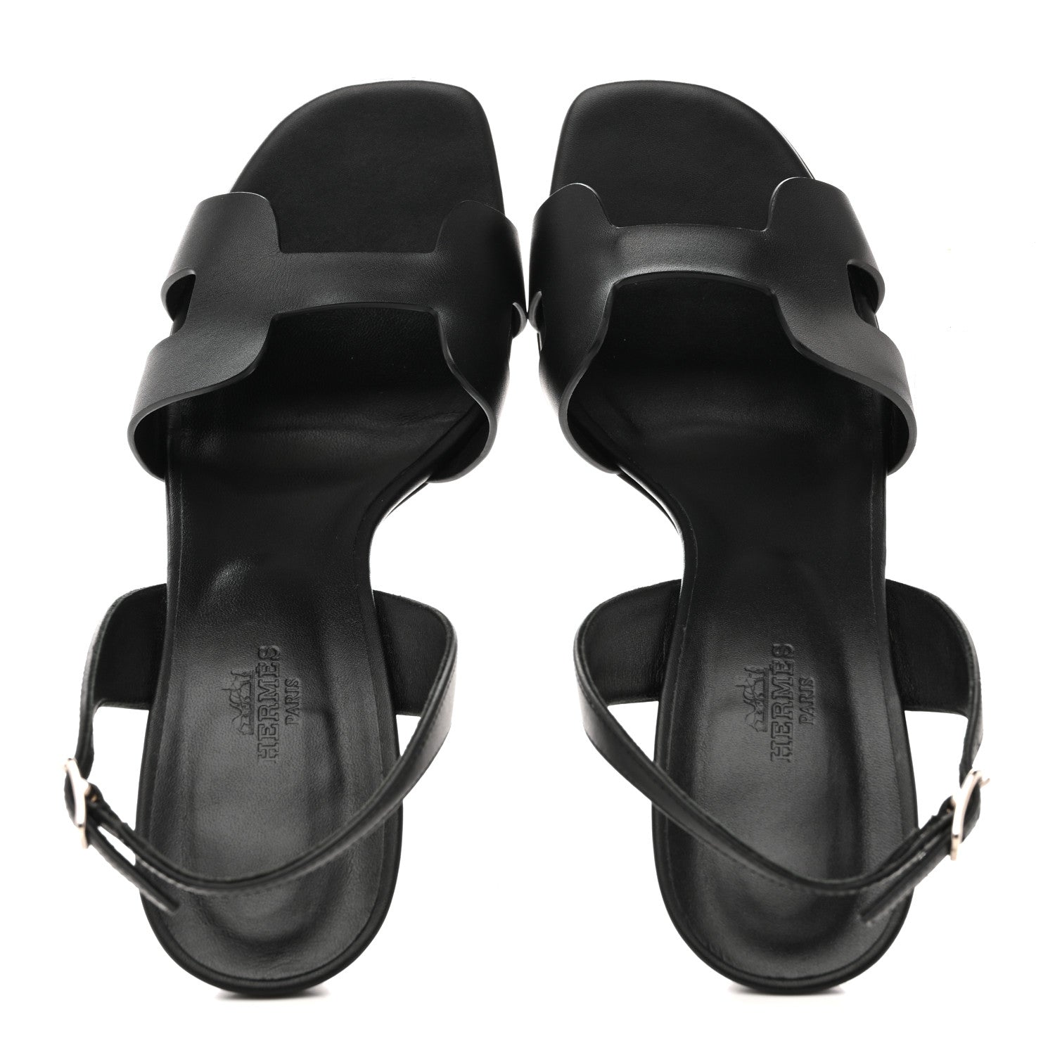 Hermes Calfskin Holy 105 Sandals 38 Black 2 of 11