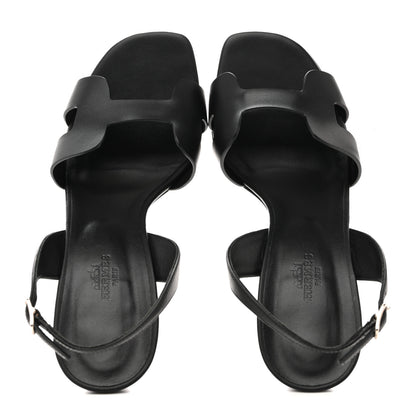 Hermes Calfskin Holy 105 Sandals 38 Black 2 of 11