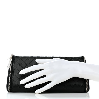 Bottega Veneta Calfskin Intarsio Toiletry Case Black 2 of 7