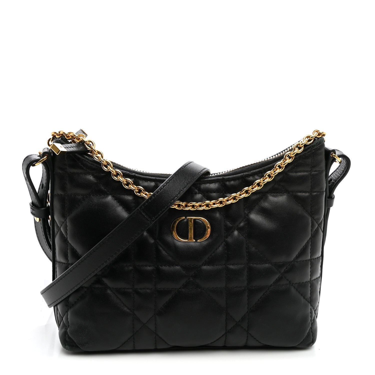 Christian Dior Calfskin Macrocannage Miss Caro Diorling Mini Bag with Chain Black 1 of 10