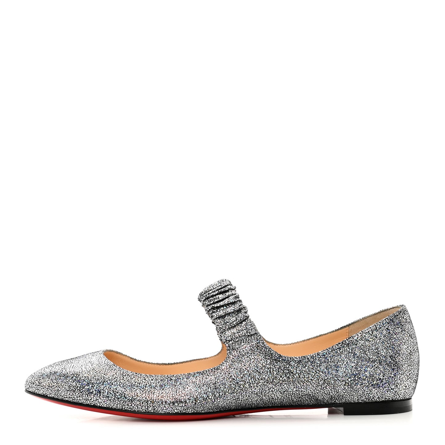 Nappa Mica Gil Mary Jane Ballet Flats 38.5 Silver