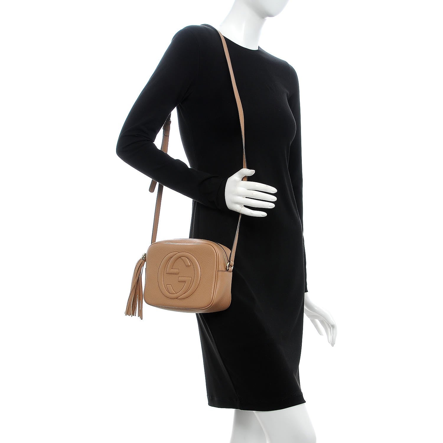 Gucci Pebbled Calfskin Small Soho Disco Bag Camelia 2 of 9