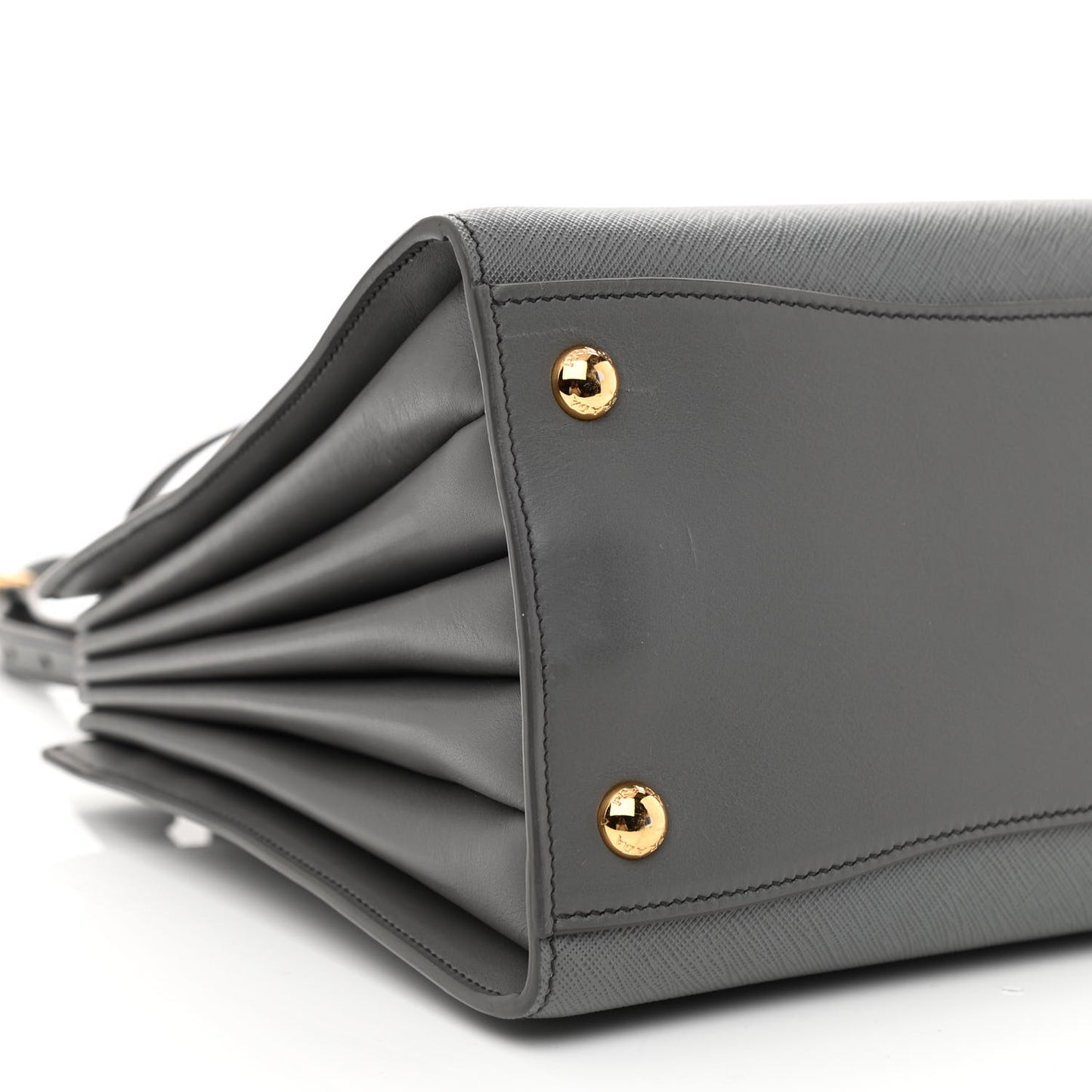 Saffiano City Calfskin Medium Bibliothèque Top Handle Mercurio