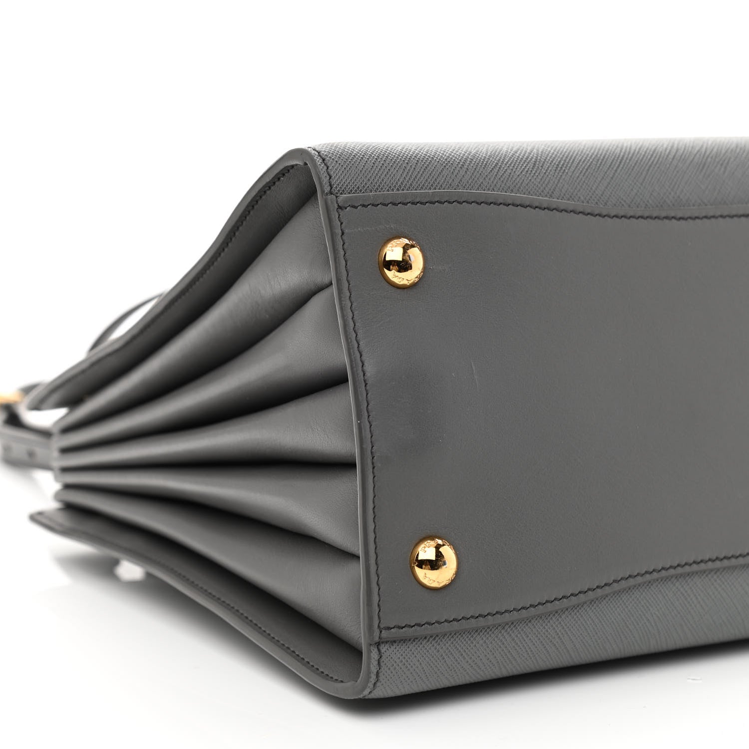 Prada Saffiano City Calfskin Medium Bibliothèque Top Handle Mercurio 11 of 12