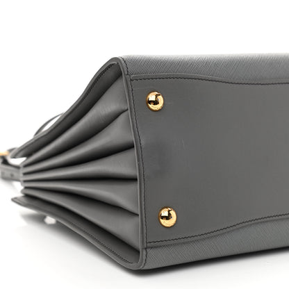 Prada Saffiano City Calfskin Medium Bibliothèque Top Handle Mercurio 11 of 12
