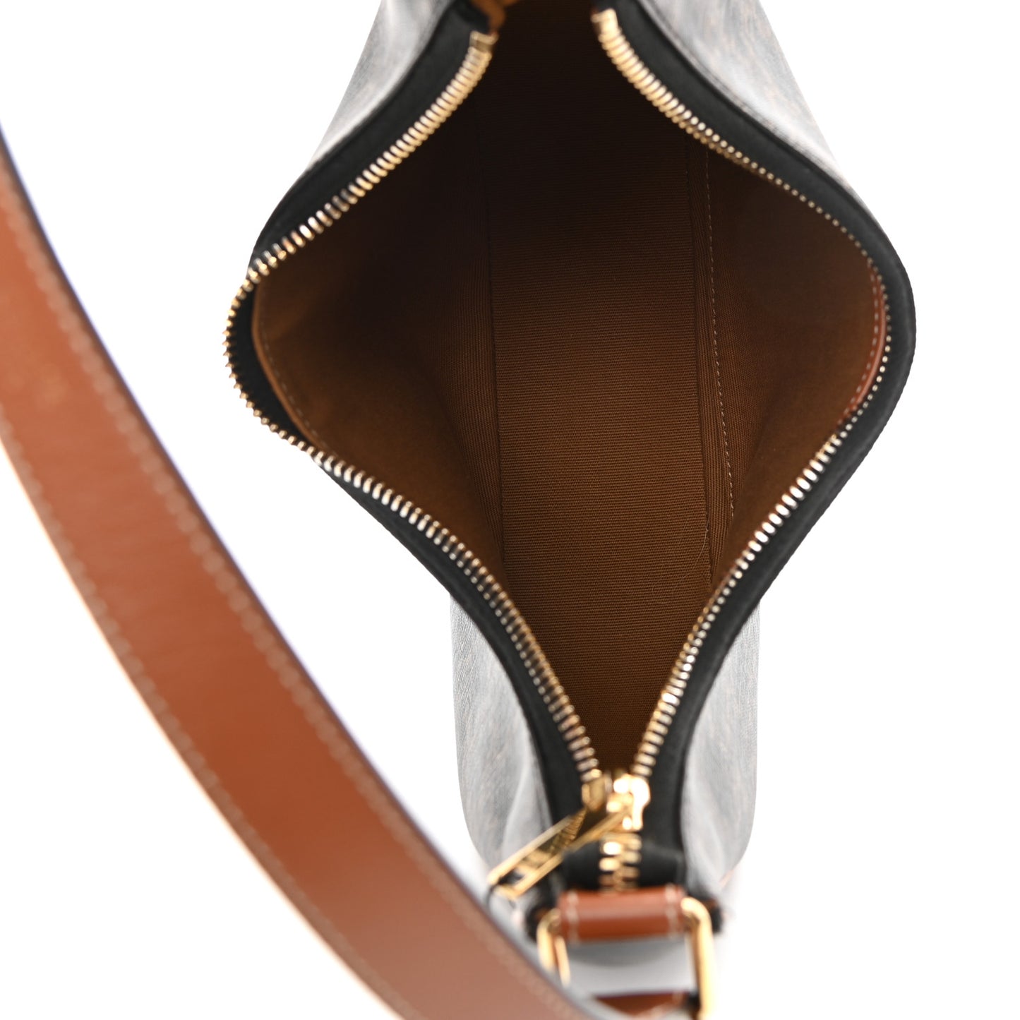 Triomphe Canvas Calfskin Ava Shoulder Bag Tan