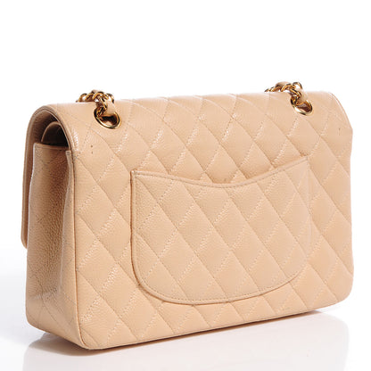 Chanel Caviar Quilted Medium Double Flap Beige Clair 3 of 9