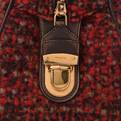 Prada Tessuto Tweed Vitello Bowling Bag Lacca Knicker 12 of 17