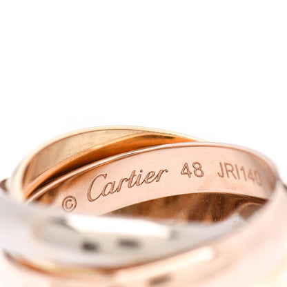 Cartier 18K Pink Yellow White Gold Classic Trinity Ring 48 4.5 3 of 7