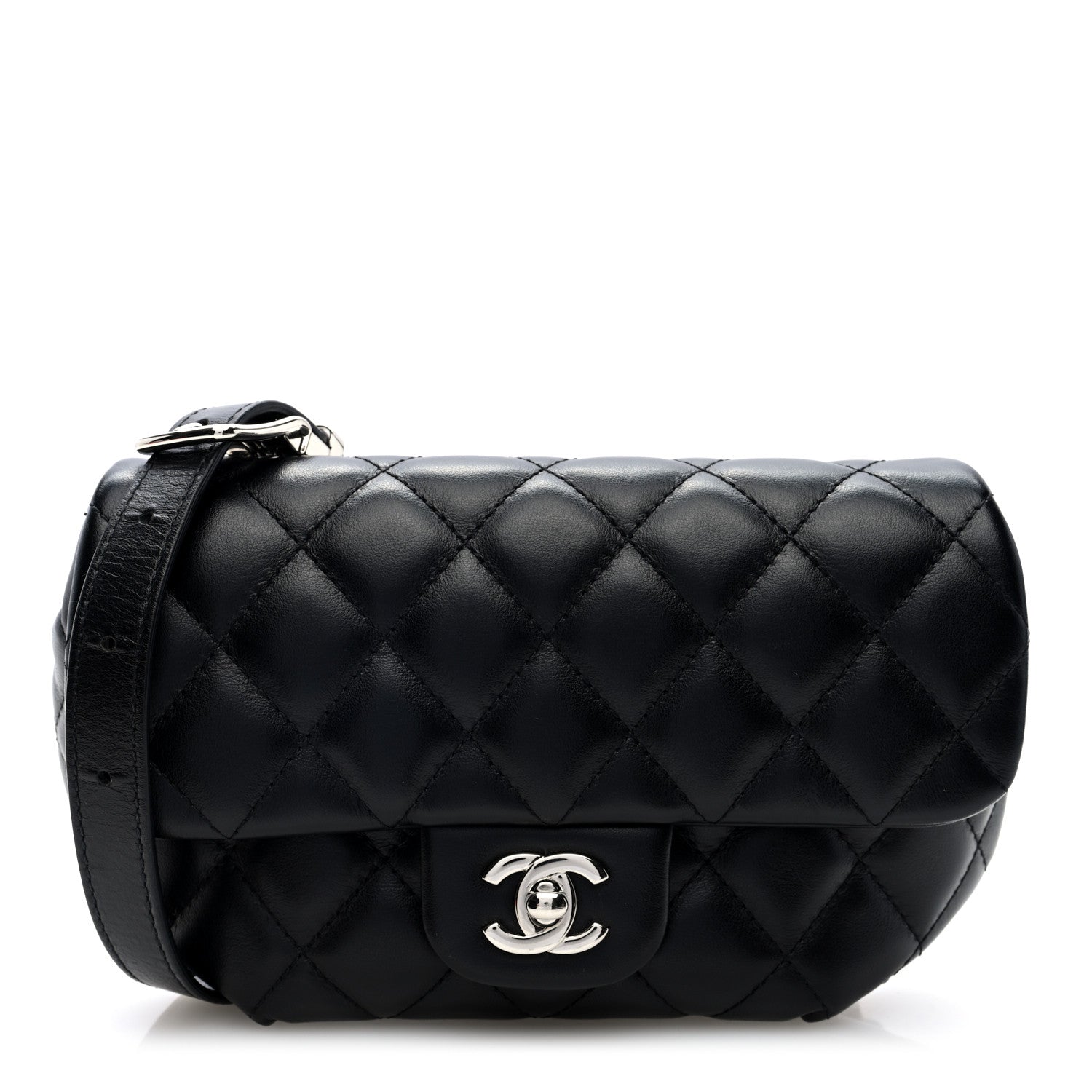 Chanel Calfskin Quilted CC Uniform Flap Belt Bag Black 1 of 10