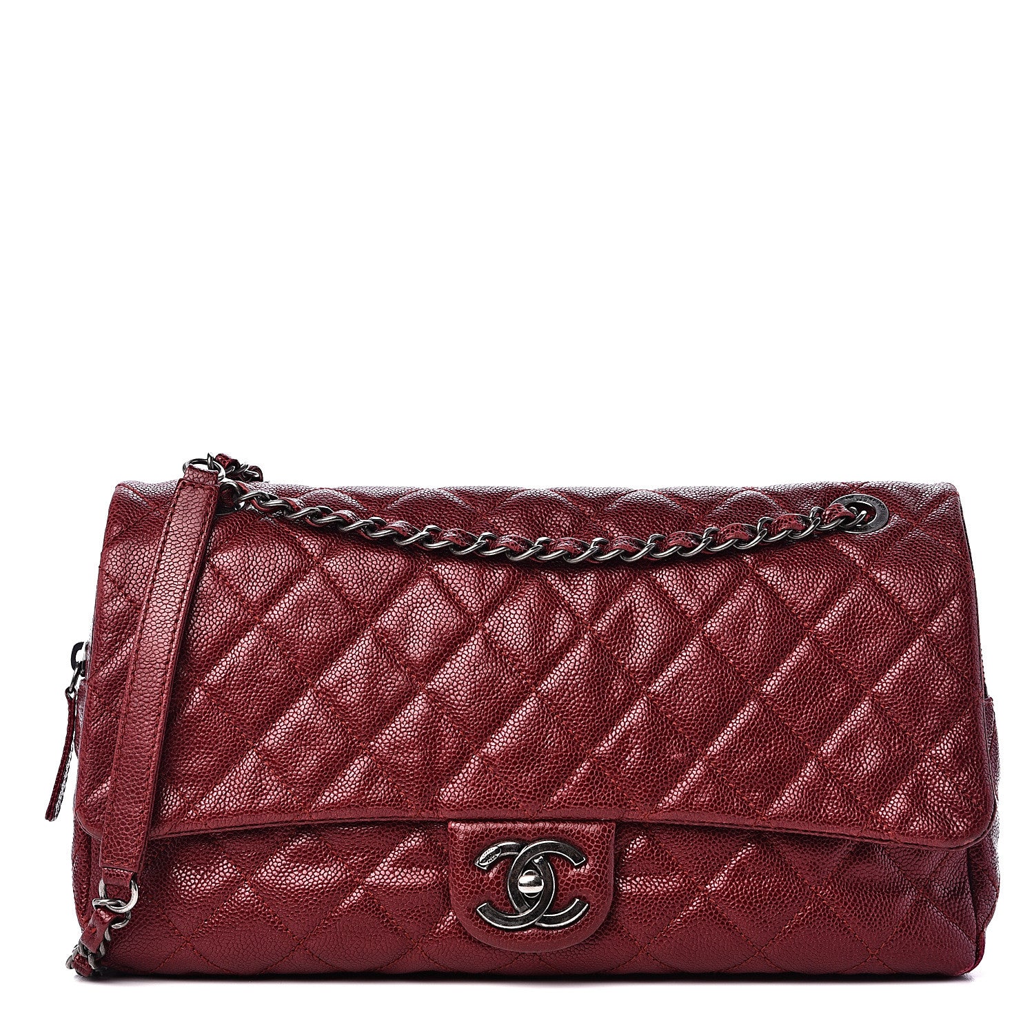 Chanel Caviar Quilted Jumbo Easy Flap Red 1 of 13