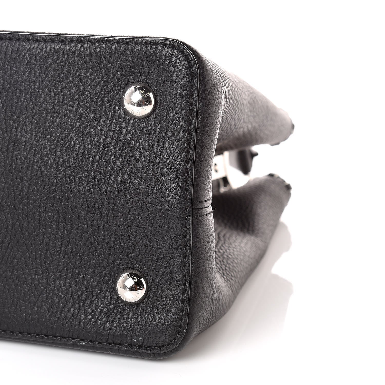 Louis Vuitton Taurillon Braided Capucines MM Black 6 of 11