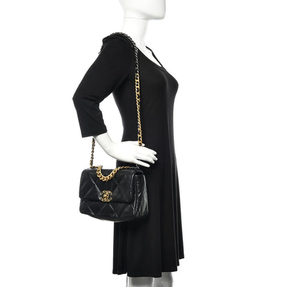 Chanel Goatskin Quilted Medium 19 Flap Black 2 of 11