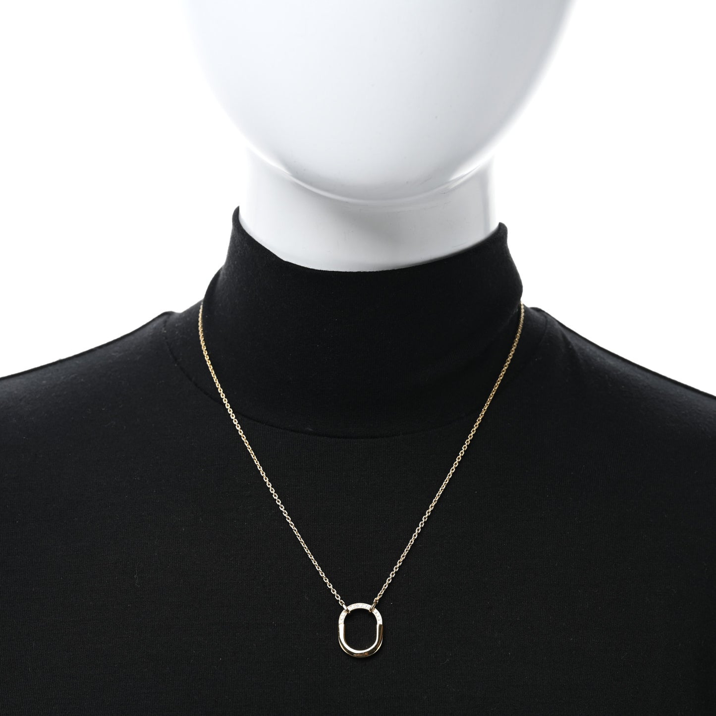 18K Yellow Gold Diamond Small Lock Pendant Necklace