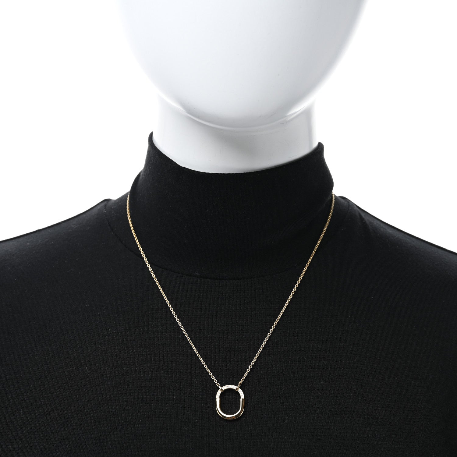 Tiffany 18K Yellow Gold Diamond Small Lock Pendant Necklace 2 of 5