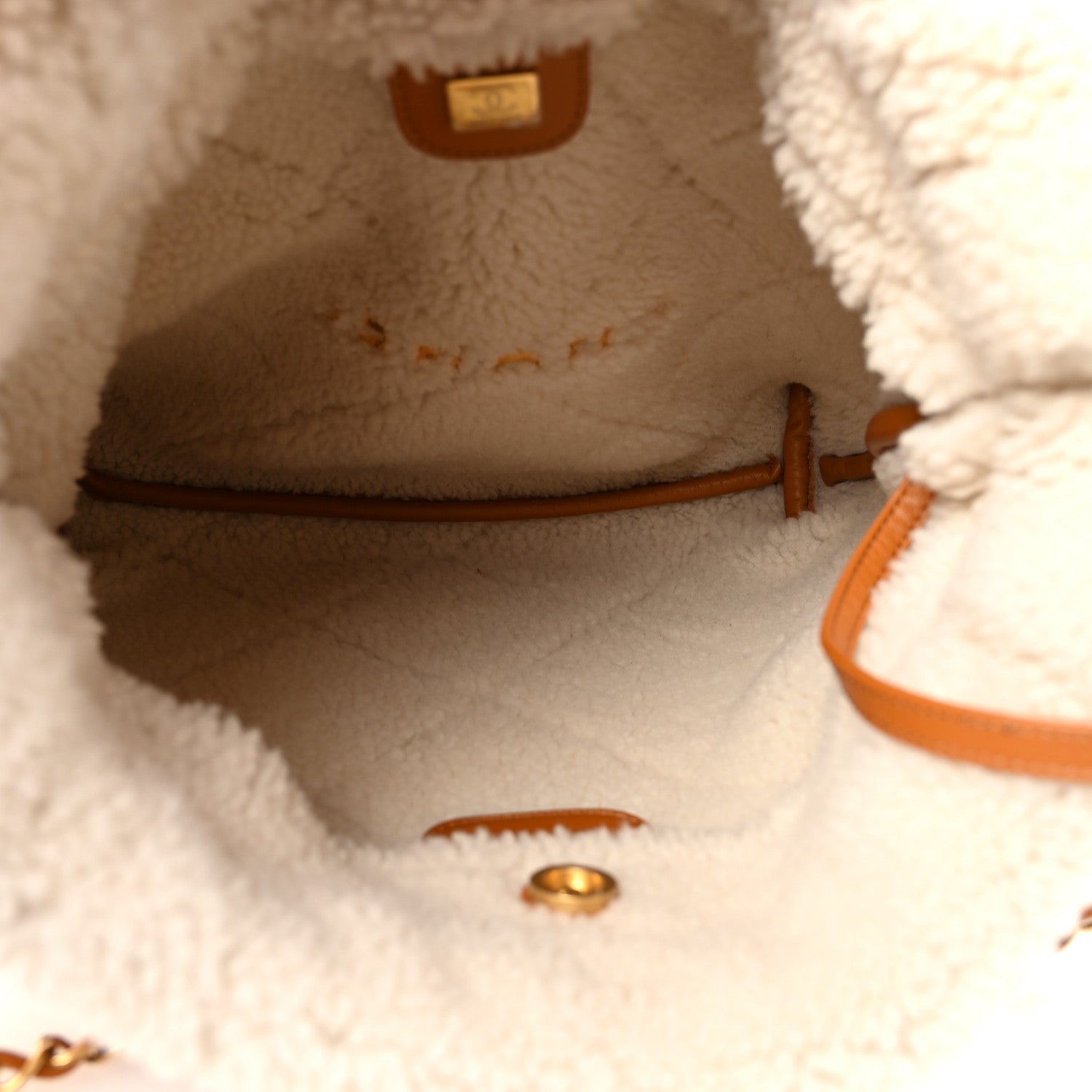 Chanel Suede Shearling Quilted Small Chanel 22 Brown White 6 of 11
