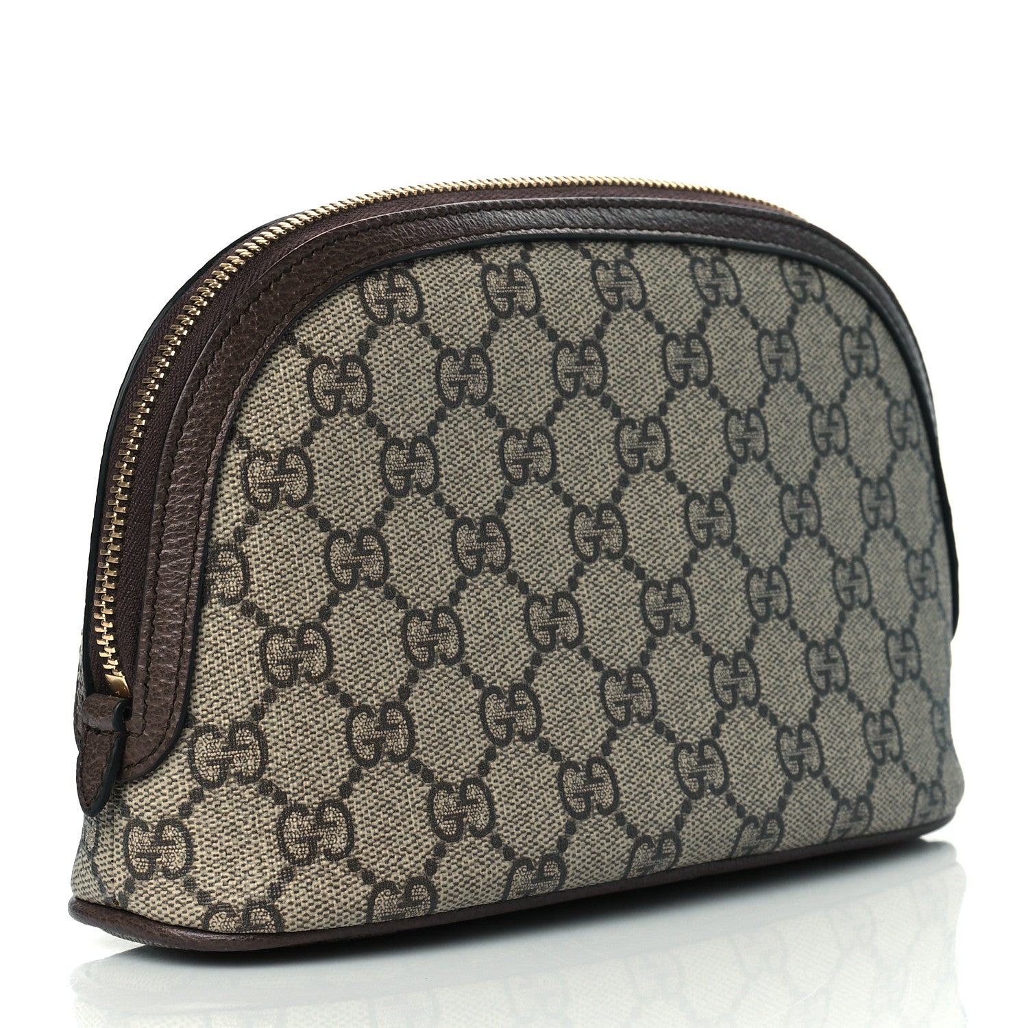 Gucci GG Supreme Monogram Textured Calfskin Web Large Ophidia Cosmetic Case Beige Ebony New Acero 3 of 10