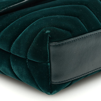 Saint Laurent Velvet Y Quilted Monogram Toy Loulou Crossbody Bag Dark Ottanio 8 of 12