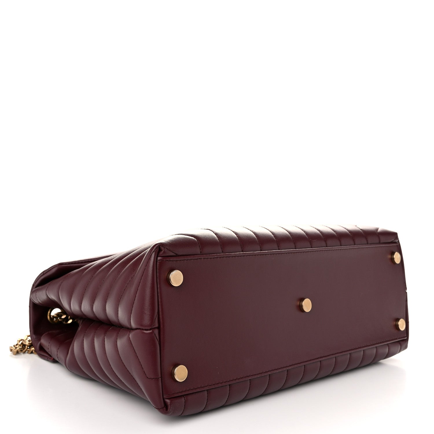Saint Laurent Calfskin Y Quilted Monogram Large Loulou Chain Satchel Palissandre 4 of 11
