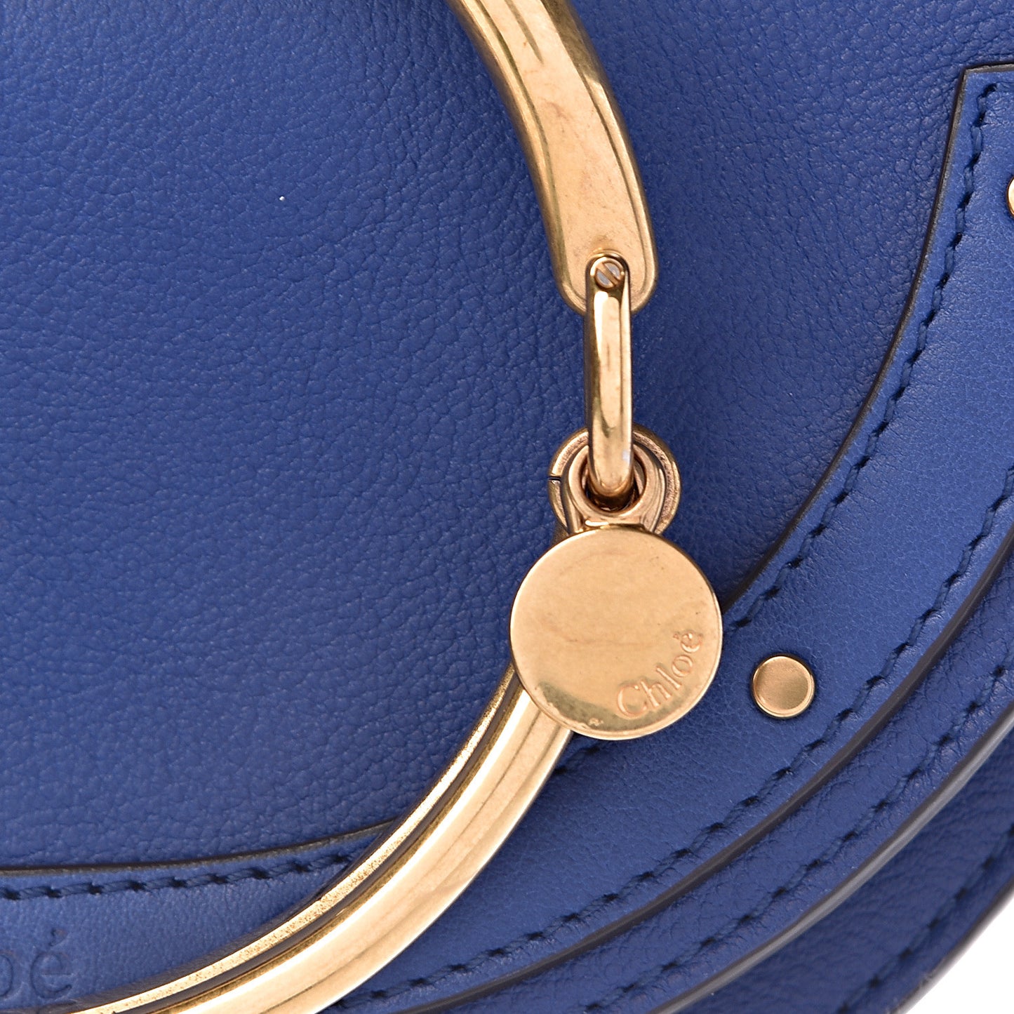 Calfskin Small Nile Bracelet Minaudiere Bag Majesty Blue