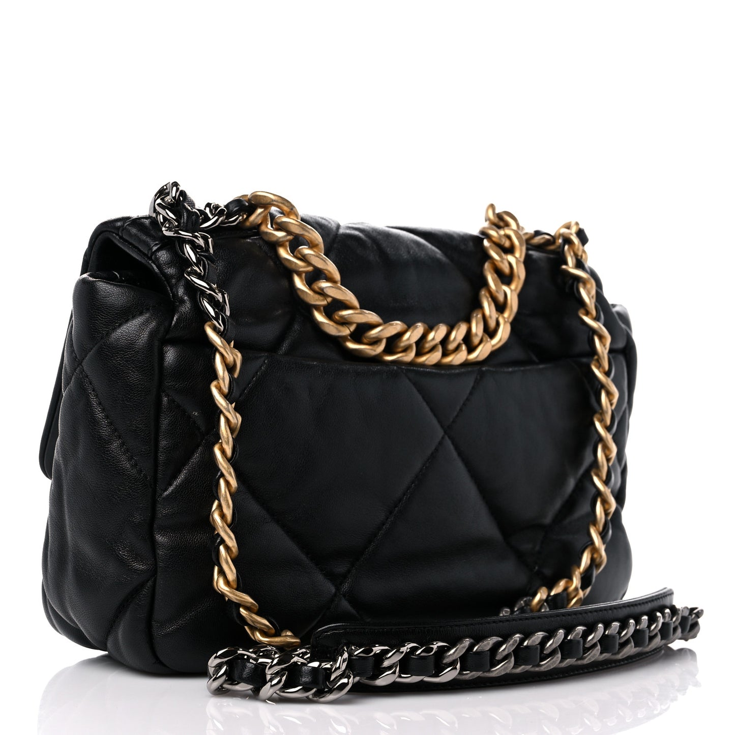 Lambskin Quilted Medium Chanel 19 Flap Black
