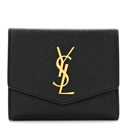 Saint Laurent Grain De Poudre Monogram Bi-Fold Wallet Black 1 of 11