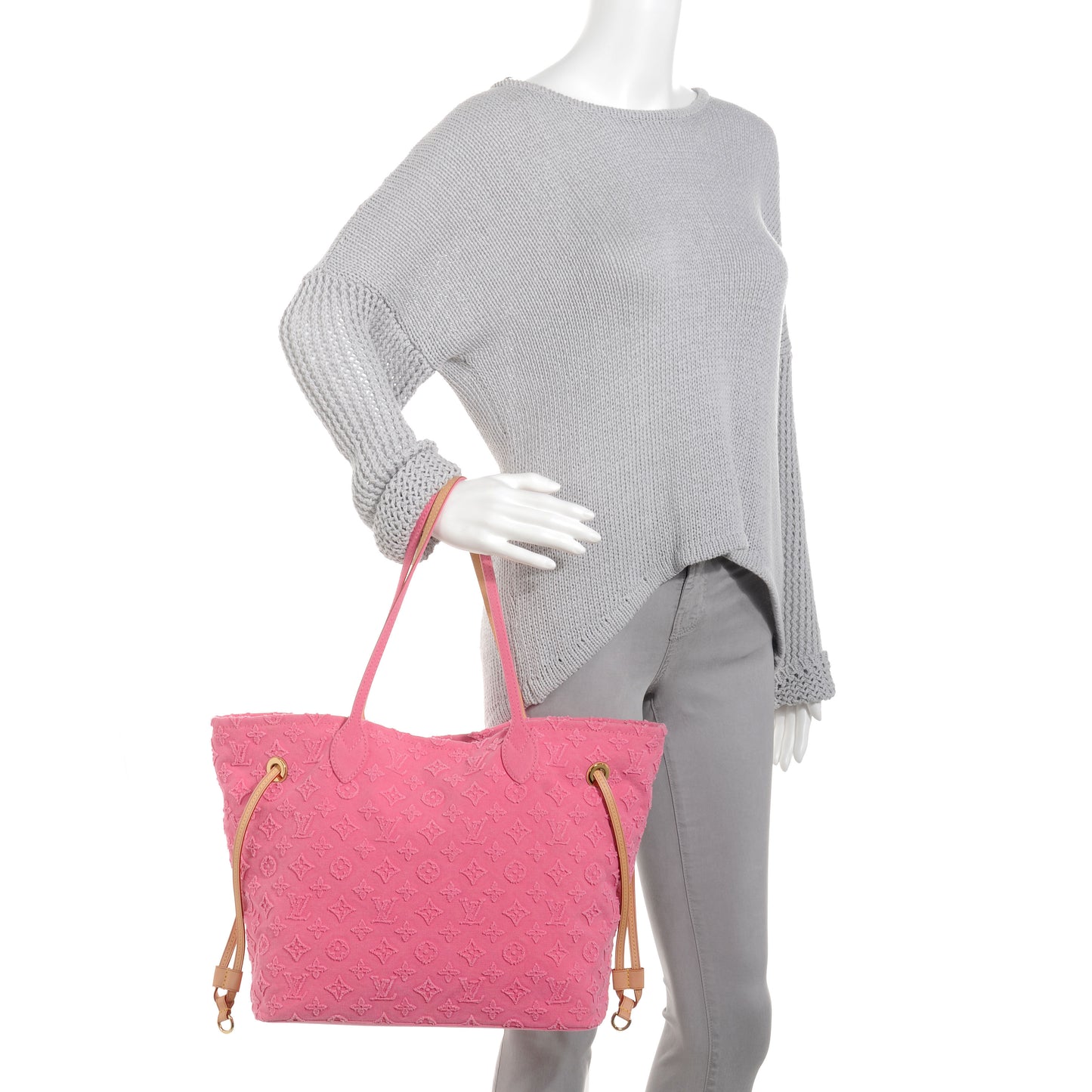 Monogram Stone Cruise Neverfull MM Pink
