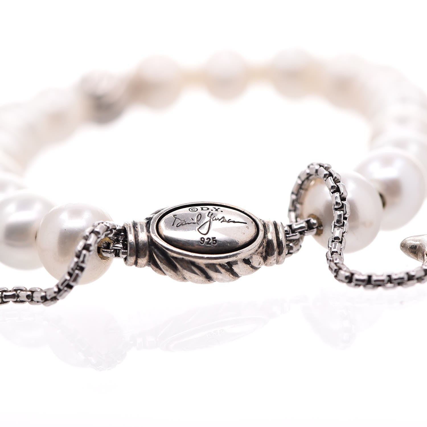 David Yurman Sterling Silver Pearl 8mm Spiritual Bead Bracelet 4 of 4