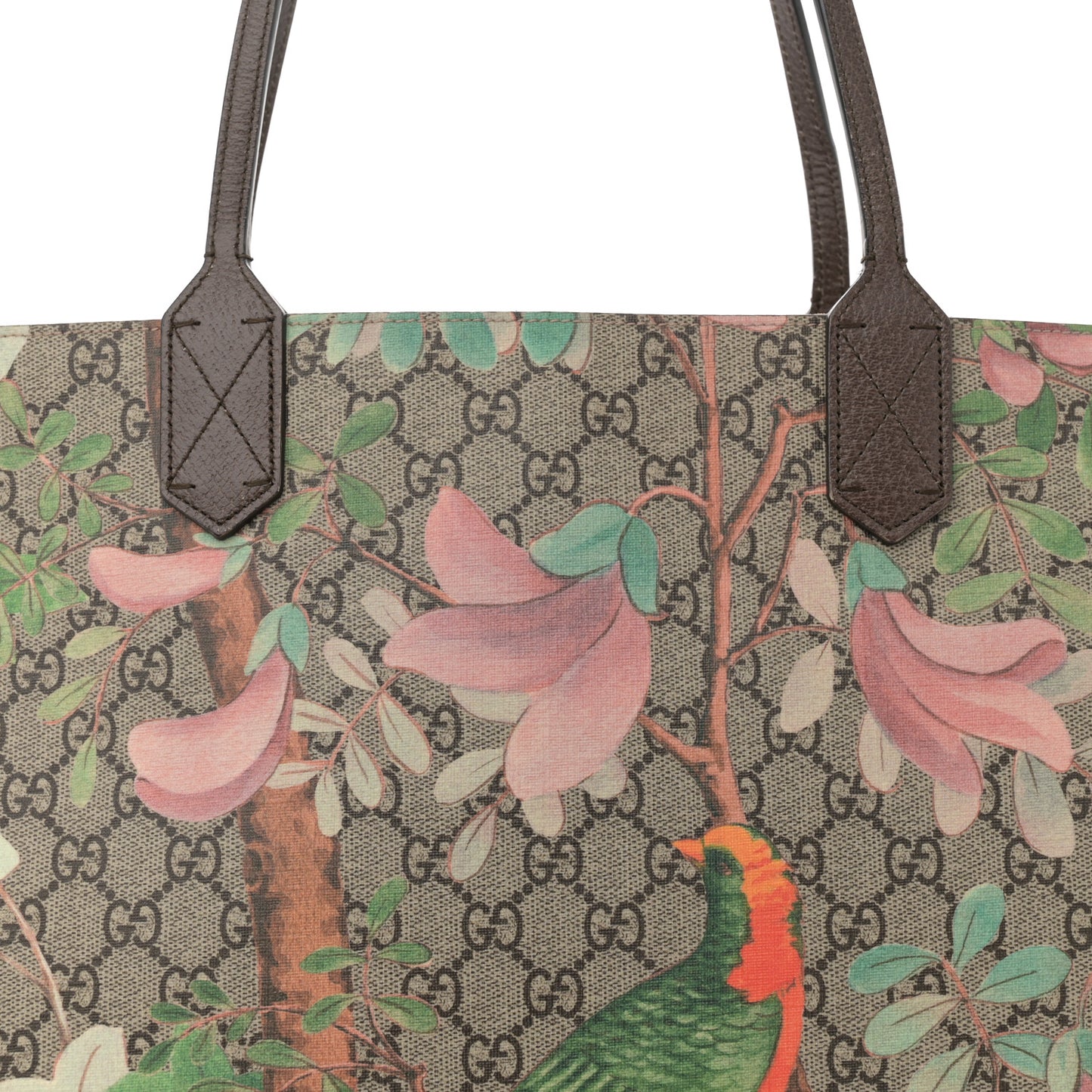 GG Supreme Monogram Tian Large Shopping Tote Beige Multicolor New Acero