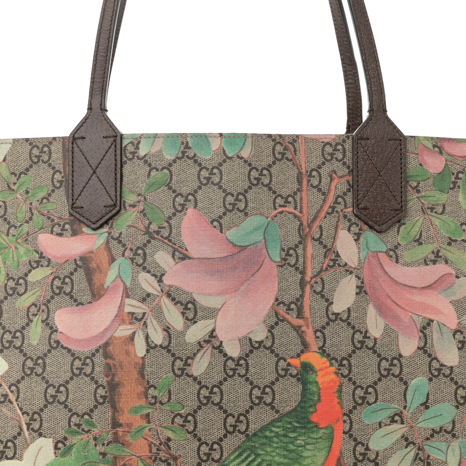 Gucci GG Supreme Monogram Tian Large Shopping Tote Beige Multicolor New Acero 8 of 11