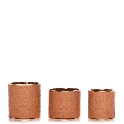 Louis Vuitton Calfskin Monogram Embossed Skin 3 Ring Set L 1 of 5