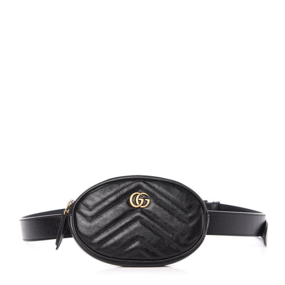 Gucci Calfskin Matelasse GG Marmont 2.0 Multi Belt Bag 95 38 Black 1 of 11