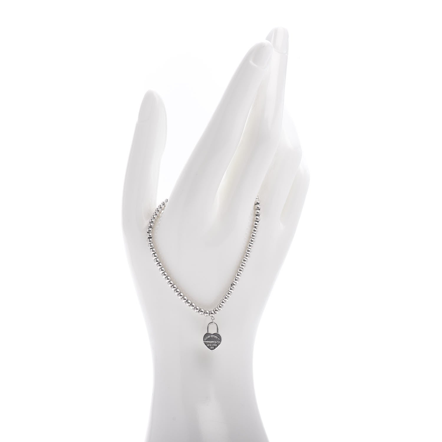 Tiffany Sterling Silver 3mm Return to Tiffany Heart Lock Bead Bracelet 2 of 4