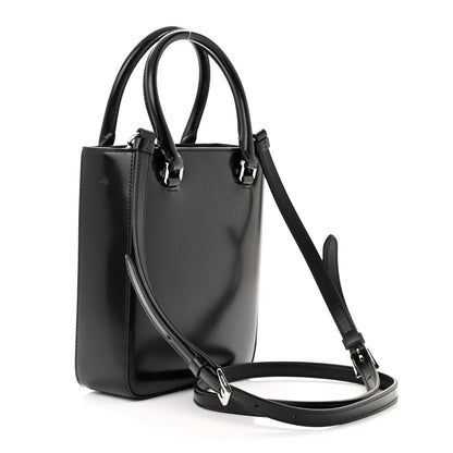 Prada Spazzolato Triangle Small Double Handle Crossbody Tote Black 3 of 10
