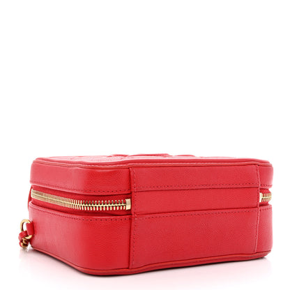 Chanel Caviar Quilted Small CC Filigree Vanity Case Red 4 of 10