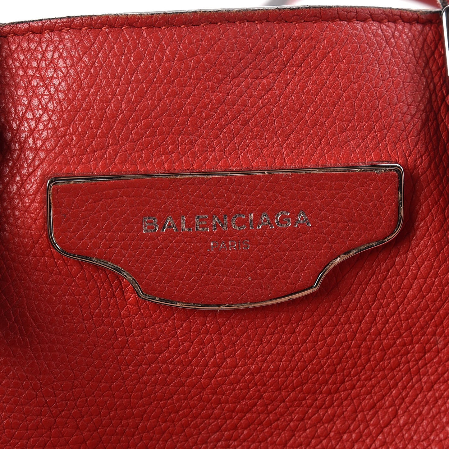 Grained Calfskin Plate Hardware Papier A6 Zip Around Tote Rouge Houx