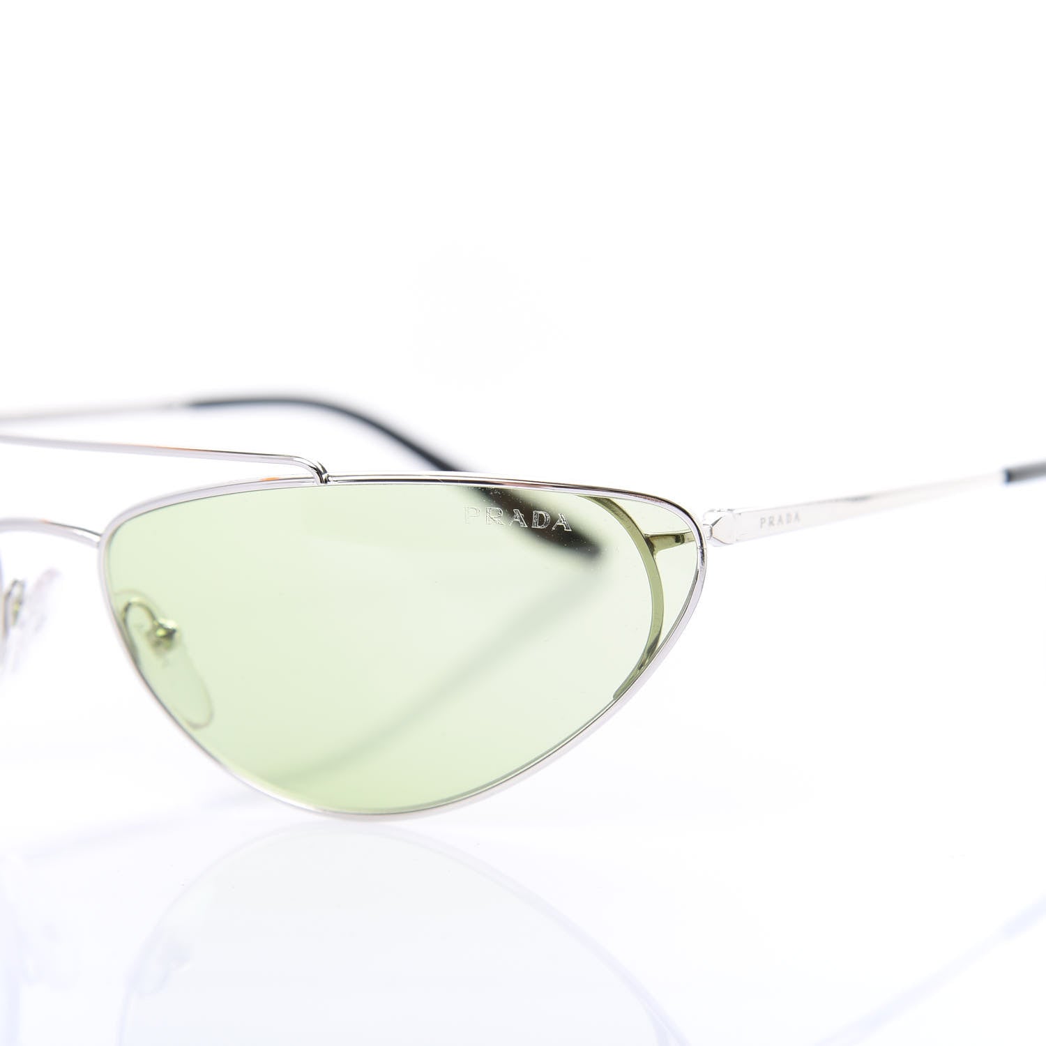 Prada Metal Cat Eye Sunglasses SPR 62V Green 7 of 8