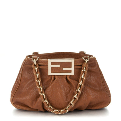 Fendi Crinkled Lambskin Small Mia Tote Camel 1 of 8
