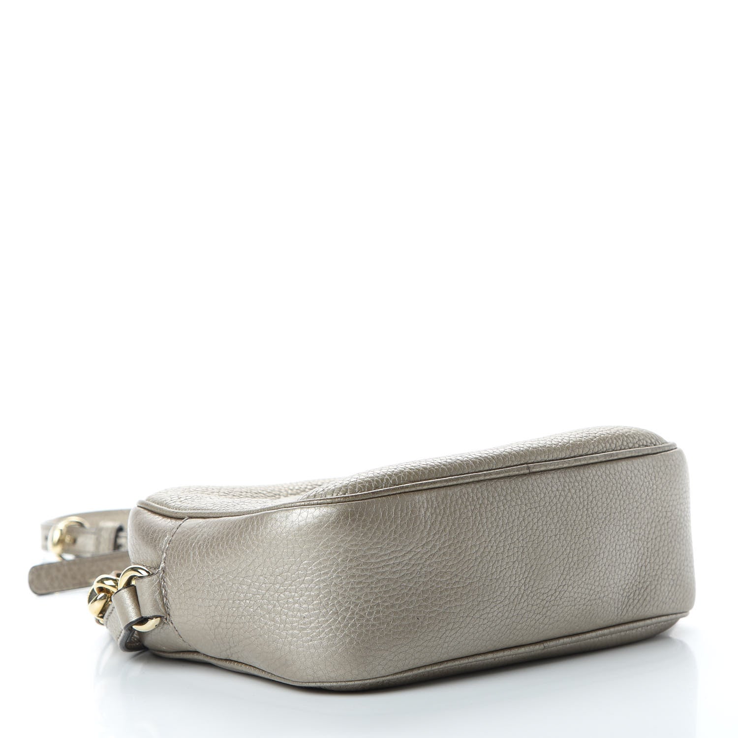 Gucci Metallic Pebbled Calfskin Small Soho Disco Bag Golden Beige 4 of 17