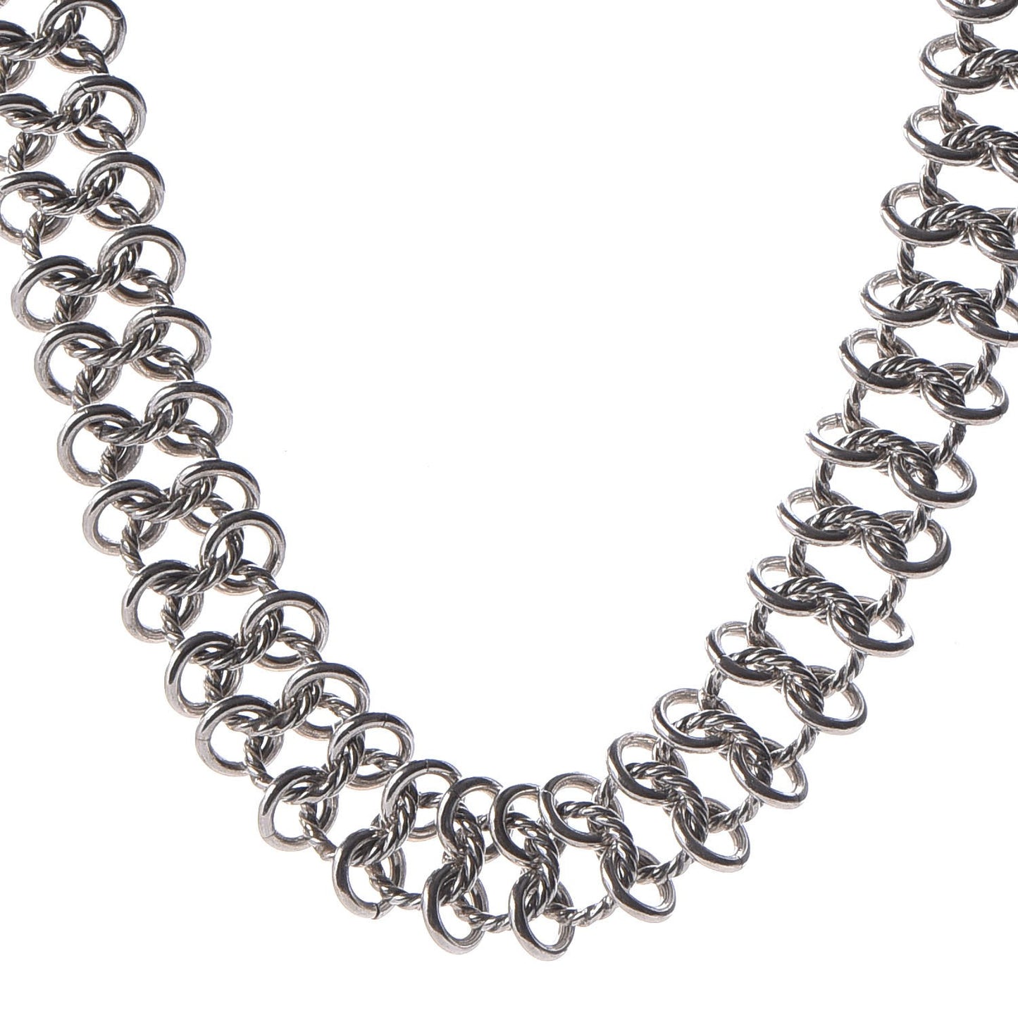 Sterling Silver 18K Yellow Gold Atlas Chain Mail Necklace