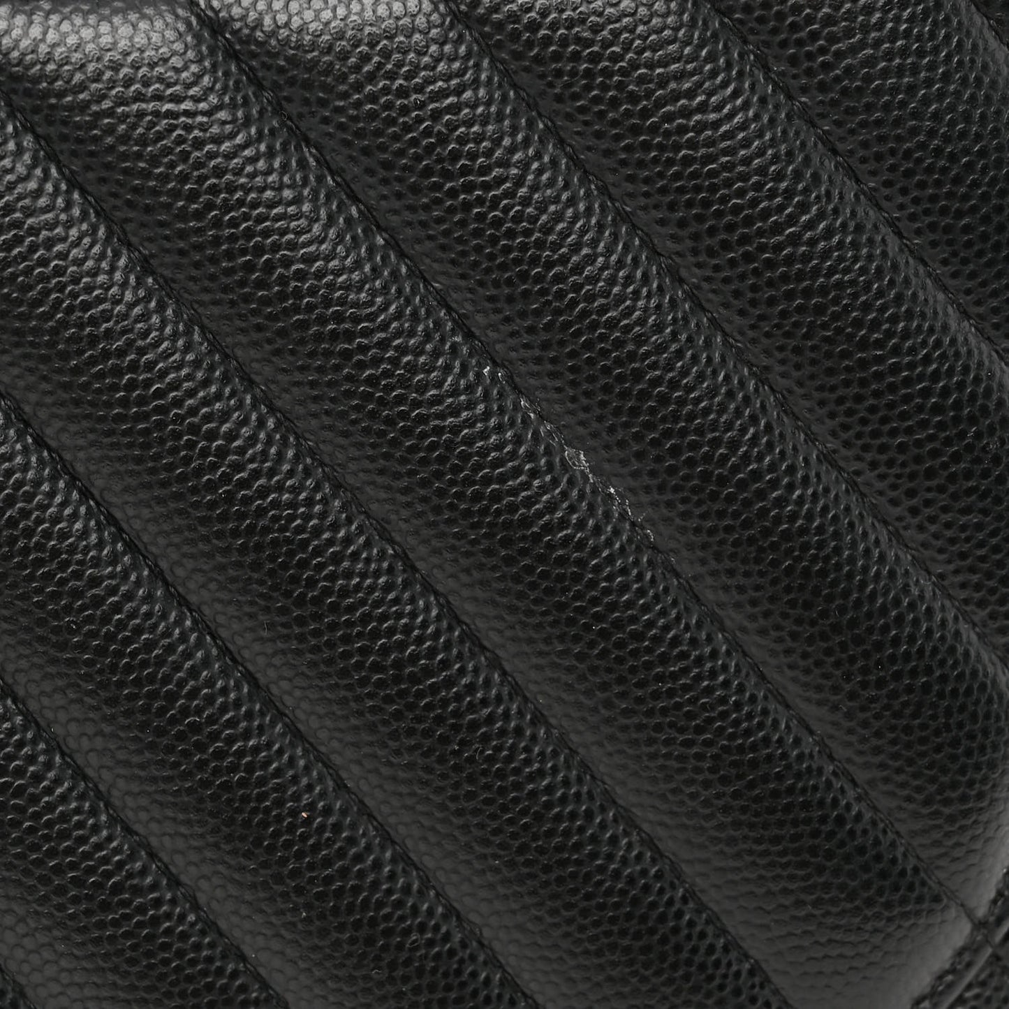 Iridescent Caviar Chevron Quilted Jumbo Double Flap Black