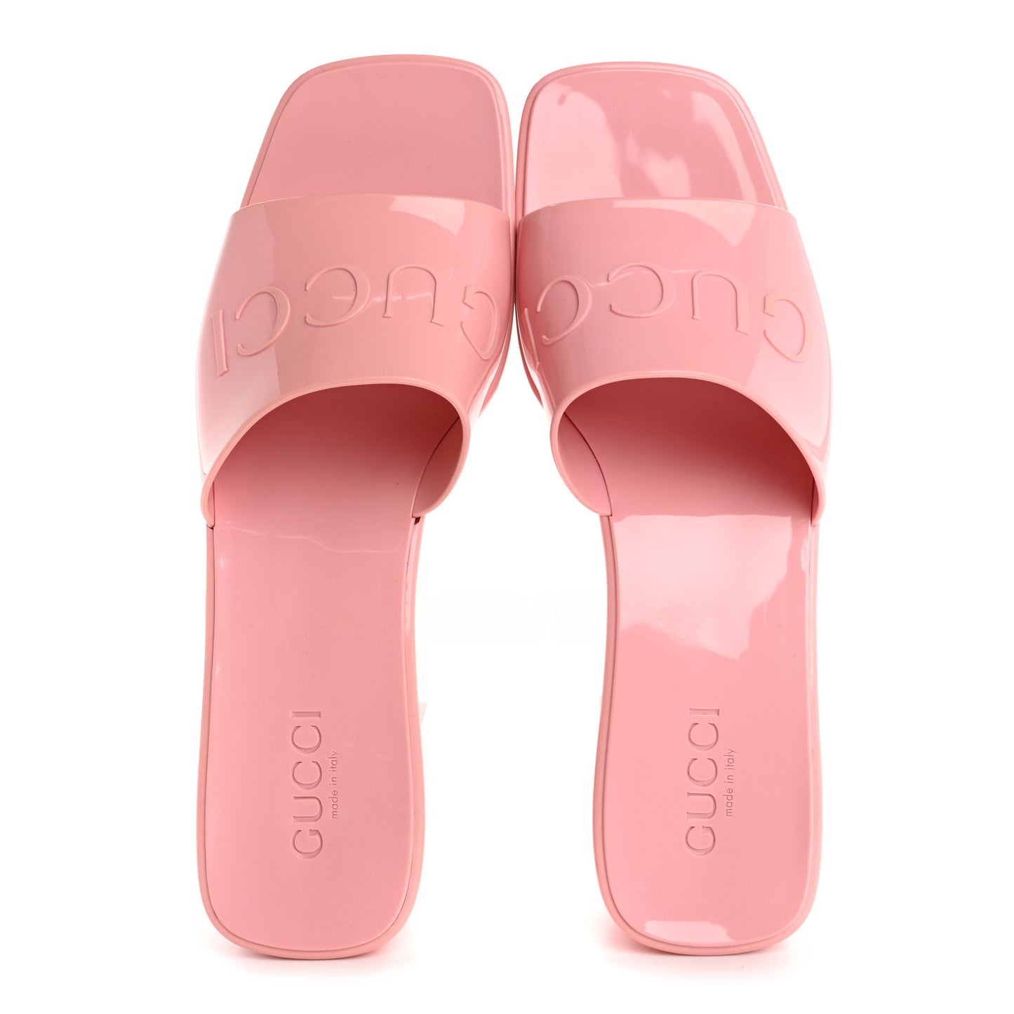 Rubber Gucci Logo Womens Platform 20/60mm Slide Sandals 41 Wild Rose